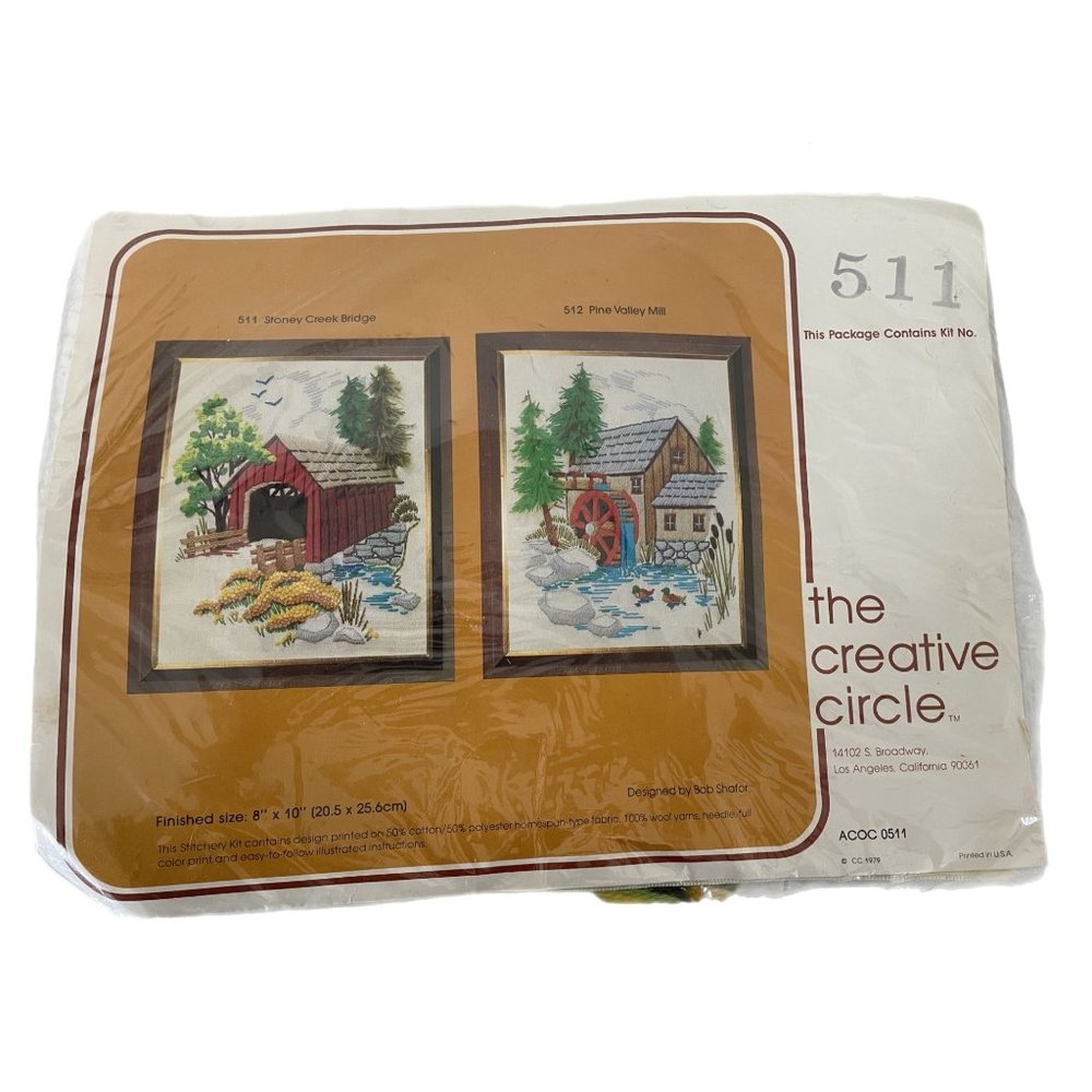 Creative Circle Stitching Kit 511 Stoney Creek Bridge 1979 Factory Sealed NOS